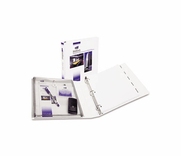AVE23001 Protect & Store View Binder w/EZ-Turn Ring, 11 x 8-1/2, 1-1/2" Cap, White By AVERY-DENNISON