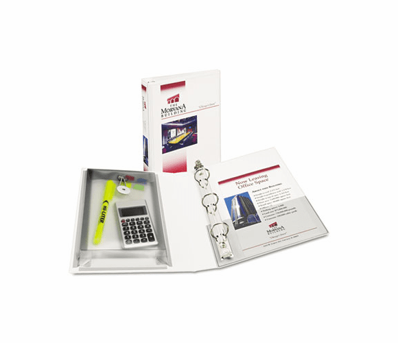 AVE23011 Protect & Store View Mini Binder, Round Ring, 5-1/2 x 8-1/2, 1" Capacity, White By AVERY-DENNISON