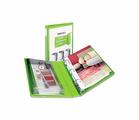 AVE23030 Protect & Store View Mini Binder, Round Ring, 5-1/2 x 8-1/2, 1" Capacity, Green By AVERY-DENNISON