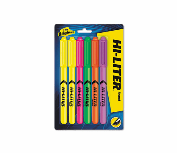 AVE23565 Fluorescent Pen Style Highlighter, Chisel Tip, 6/Set By AVERY-DENNISON