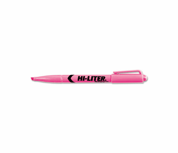 AVE23592 Pen Style Highlighter, Chisel Tip, Fluorescent Pink Ink, 12/Pk By AVERY-DENNISON