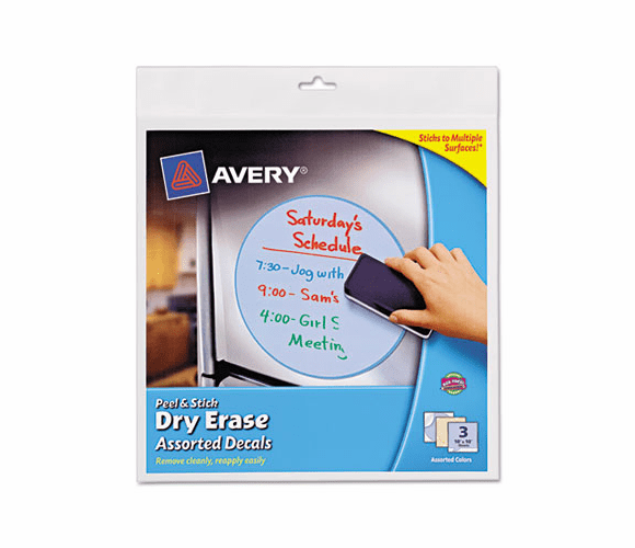 AVE24309 Peel & Stick Dry Erase Decals, Quotes, 10 x 10 Sheets, Yellow, 3/Pack By AVERY-DENNISON