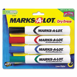 AVE24409 Desk Style Dry Erase Markers, Chisel Tip, Assorted, 4/Set By AVERY-DENNISON