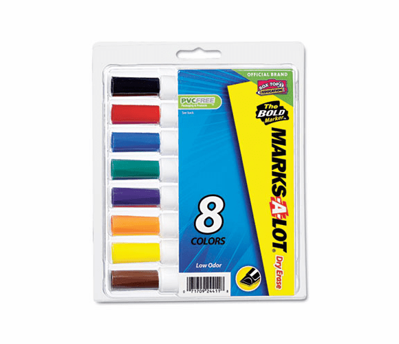 AVE24411 Desk Style Dry Erase Markers, Chisel Tip, Assorted, 8/Set By AVERY-DENNISON