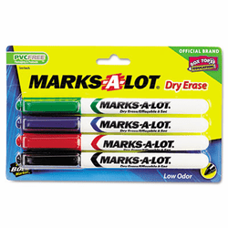 AVE24459 Pen Style Dry Erase Markers, Bullet Tip, Assorted, 4/Set By AVERY-DENNISON