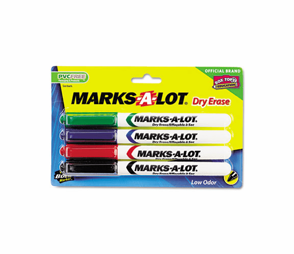 AVE24459 Pen Style Dry Erase Markers, Bullet Tip, Assorted, 4/Set By AVERY-DENNISON