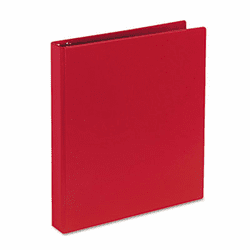 AVE27201 Durable EZ-Turn Ring Reference Binder, 11 x 8-1/2, 1" Capacity, Red By AVERY-DENNISON