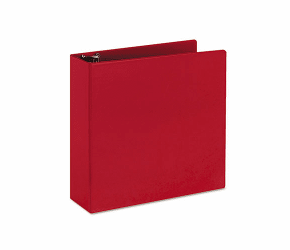 AVE27204 Durable EZ-Turn Ring Reference Binder, 11 x 8-1/2, 3" Capacity, Red By AVERY-DENNISON