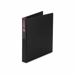 AVE27256 Durable EZ-Turn Ring Binder With Label Holder, 11 x 8-1/2, 1" Capacity, Black By AVERY-DENNISON