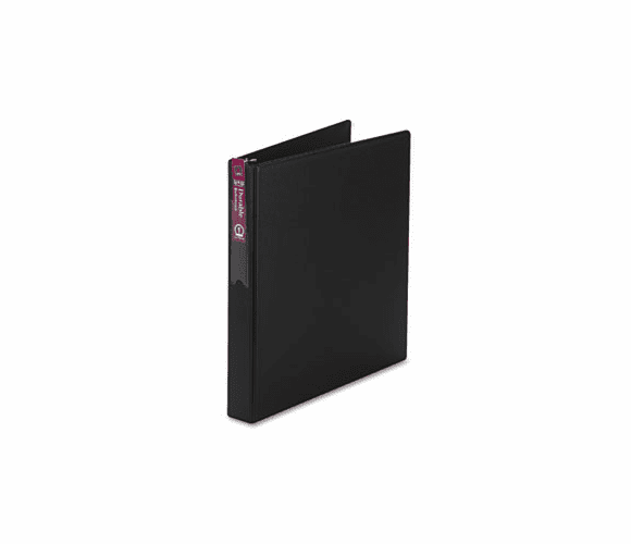 AVE27256 Durable EZ-Turn Ring Binder With Label Holder, 11 x 8-1/2, 1" Capacity, Black By AVERY-DENNISON