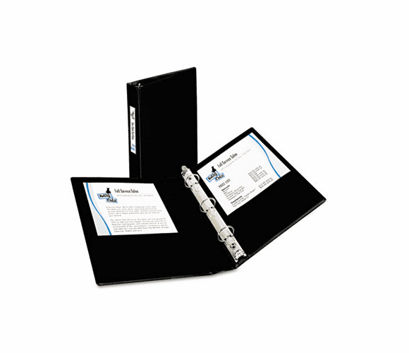 AVE27257 Durable EZ-Turn Ring Reference Binder, 5-1/2 x 8-1/2, 1" Capacity, Black By AVERY-DENNISON
