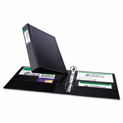 AVE27356 Durable EZ-Turn Ring Binder With Label Holder, 11 x 8-1/2, 1-1/2" Cap., Black By AVERY-DENNISON