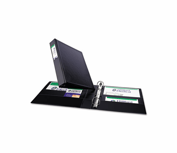 AVE27356 Durable EZ-Turn Ring Binder With Label Holder, 11 x 8-1/2, 1-1/2" Cap., Black By AVERY-DENNISON