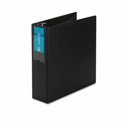 AVE27654 Durable EZ-Turn Ring Binder With Label Holder, 11 x 8 1/2, 3" Capacity, Black By AVERY-DENNISON