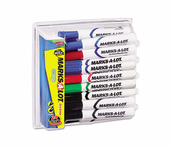 AVE29870 Desk Style Dry Erase Markers, Chisel Tip, Assorted, 24/Pack By AVERY-DENNISON