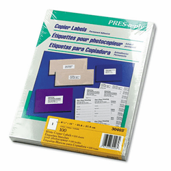 AVE30403 Pres-A-Ply Copier Labels, 8-1/2 x 11, White, 100/Box By AVERY-DENNISON