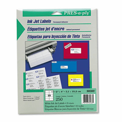 AVE30583 Pres-A-Ply Inkjet Address Labels, 2 x 4, White, 250/Pack By AVERY-DENNISON