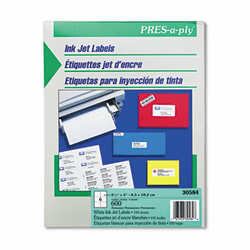 AVE30584 Pres-A-Ply 6-Up Inkjet Address Labels, 3-1/3 x 4, White, 600/Box By AVERY-DENNISON