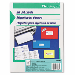 AVE30585 Pres-A-Ply 20-Up Address Inkjet Labels, 1 x 4, White, 2000/Box By AVERY-DENNISON