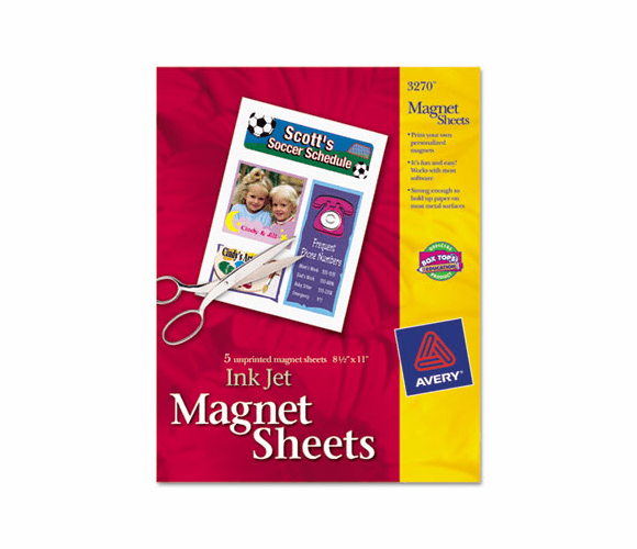 AVE3270 Personal Creations Inkjet Magnet Sheets, 8-1/2 x 11, White, 5/Pack By AVERY-DENNISON