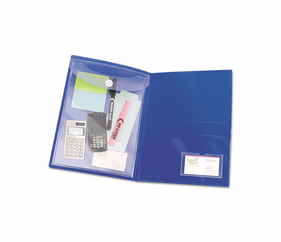 AVE47878 Two-Pocket Folder, Sealed Envelope with Clasp, Navy, 3/Pack By AVERY-DENNISON