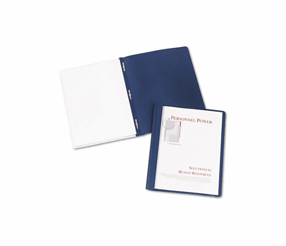 AVE47961 Coated Paper Report Cover, Tang Clip, Letter, 1/2" Capacity, Clear/Blue, 25/Box By AVERY-DENNISON