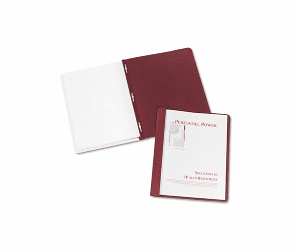AVE47964 Coated Paper Report Cover, Tang Clip, Letter, 1/2" Capacity, Clear/Red, 25/Box By AVERY-DENNISON