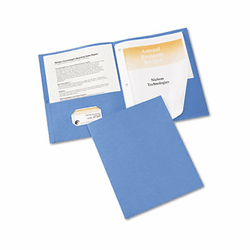 AVE47976 Two-Pocket Report Cover, Tang Clip, Letter, 1/2" Capacity, Blue, 25/Box By AVERY-DENNISON