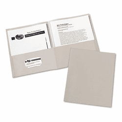 AVE47990 Two-Pocket Embossed Paper Portfolio, 30-Sheet Capacity, Gray, 25/Box By AVERY-DENNISON