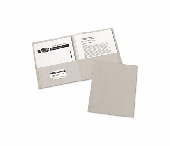 AVE47990 Two-Pocket Embossed Paper Portfolio, 30-Sheet Capacity, Gray, 25/Box By AVERY-DENNISON
