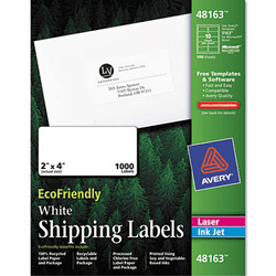AVE48163 EcoFriendly Labels, 2 x 4, White, 1000/Pack By AVERY-DENNISON