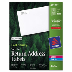 AVE48267 EcoFriendly Labels, 1/2 x 1 3/4, White, 2000/Pack By AVERY-DENNISON
