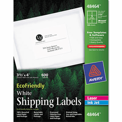 AVE48464 EcoFriendly Labels, 3-1/3 x 4, White, 600/Pack By AVERY-DENNISON