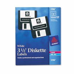 AVE5196 Laser/Inkjet 3.5in Diskette Labels, White, 630/Box By AVERY-DENNISON