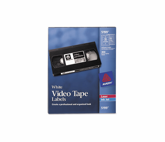 AVE5199 Inkjet/Laser Video Tape Labels, Matte White, 600/Pack By AVERY-DENNISON