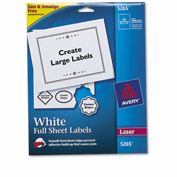 AVE5265 Shipping Labels with TrueBlock Technology, 8-1/2 x 11, White, 25/Pack By AVERY-DENNISON