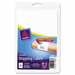 AVE5286 Laser/Inkjet Shipping Labels w/TrueBlock Technology, 3 x 4, White, 40/PK By AVERY-DENNISON