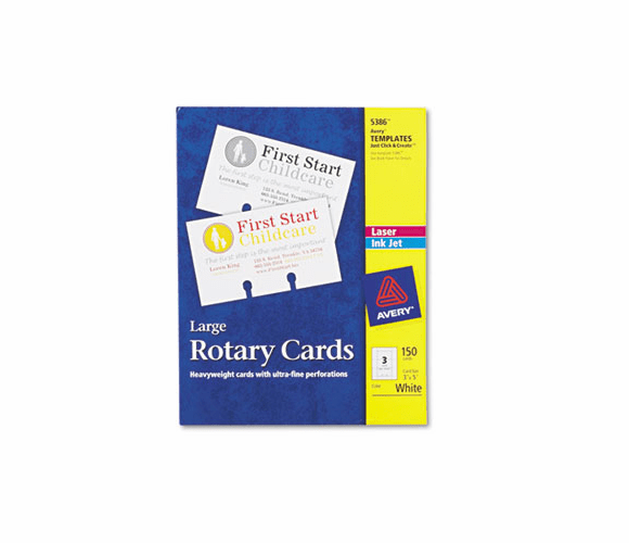 AVE5386 Laser/Inkjet Rotary Cards, 3 x 5, 3 Cards/Sheet, 150 Cards/Box By AVERY-DENNISON