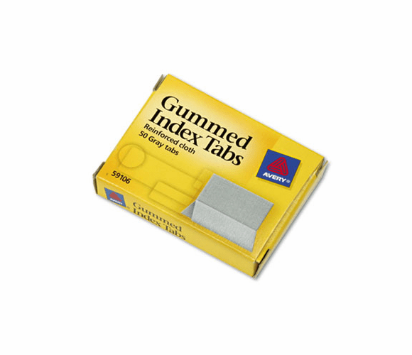 AVE59106 Gummed Index Tabs, 1 x 13/16, Gray, 50/Pack By AVERY-DENNISON