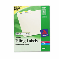 AVE5966 Self-Adhesive Laser/Inkjet File Folder Labels, Yellow Border, 1500/Box By AVERY-DENNISON