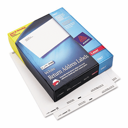AVE5967 Return Address Labels, 1/2 x 1-3/4, White, 20000/Box By AVERY-DENNISON