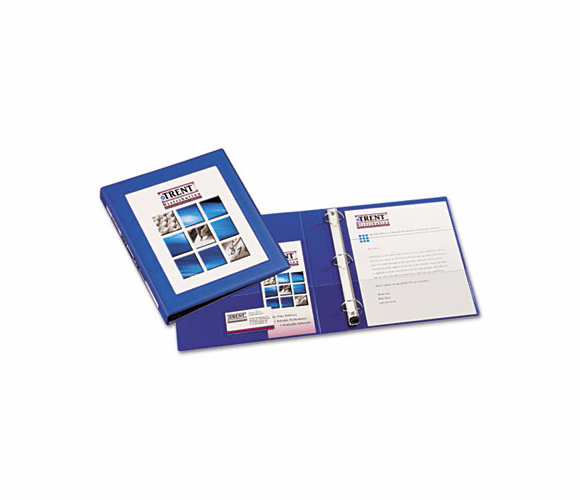 AVE68028 Framed View Binder With One Touch Locking EZD Rings, 1" Capacity, Royal Blue By AVERY-DENNISON