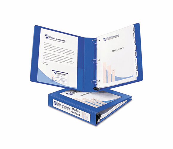 AVE68034 Framed View Binder With One Touch Locking EZD Rings, 2" Capacity, Royal Blue By AVERY-DENNISON