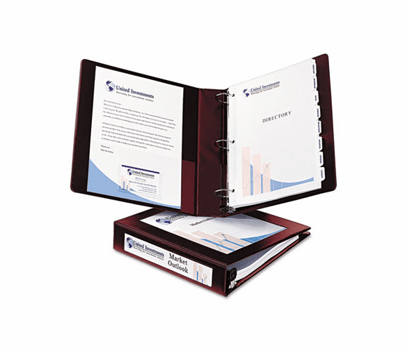 AVE68035 Framed View Binder With One Touch Locking EZD Rings, 2" Capacity, Maroon By AVERY-DENNISON