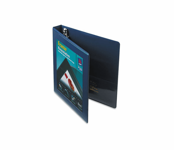 AVE68055 Framed View Binder With One Touch Locking EZD Rings, 1" Capacity, Navy Blue By AVERY-DENNISON