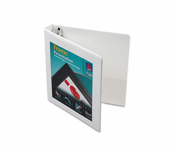 AVE68056 Framed View Binder With One Touch Locking EZD Rings, 1" Capacity, White By AVERY-DENNISON