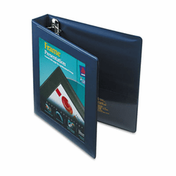 AVE68059 Framed View Binder With One Touch Locking EZD Rings, 1-1/2" Capacity, Navy Blue By AVERY-DENNISON
