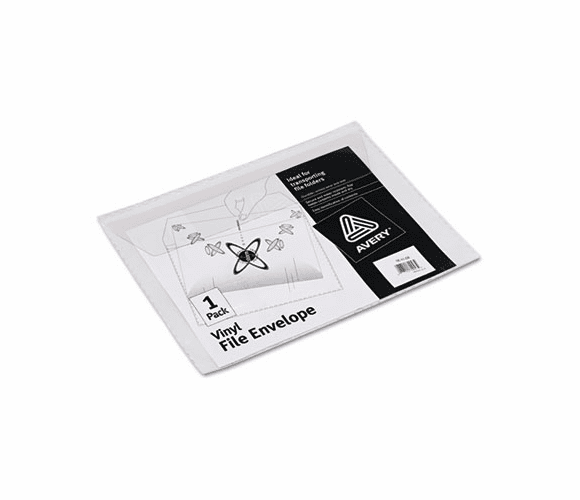 AVE72053 File Envelope, Jacket, Letter, Vinyl, Clear By AVERY-DENNISON