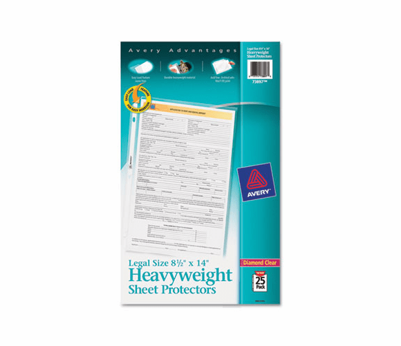AVE73897 Top-Load Polypropylene Sheet Protector, Clear, 25/Pack By AVERY-DENNISON