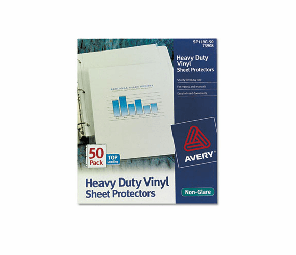 AVE73908 Top-Load Vinyl Sheet Protectors, Heavy Gauge, Letter, Non-Glare, 50/Box By AVERY-DENNISON